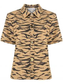 Rejina Pyo short sleeve tiger stripe shirt short sleeve tiger stripe shirt at Farfetch